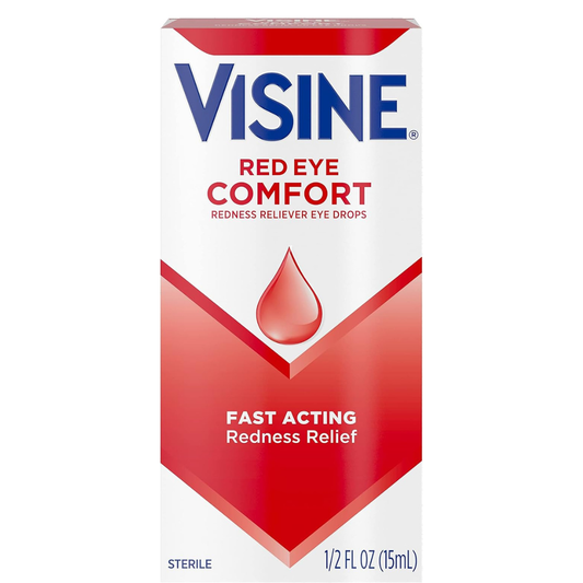 Visine Red Eye Comfort - Gotas para aliviar el enrojecimiento para ayudar a aliviar los ojos rojos debido a irritaciones menores en los ojos rápidamente, tetrahidrozolina HCl, 0.5 onzas líquidas