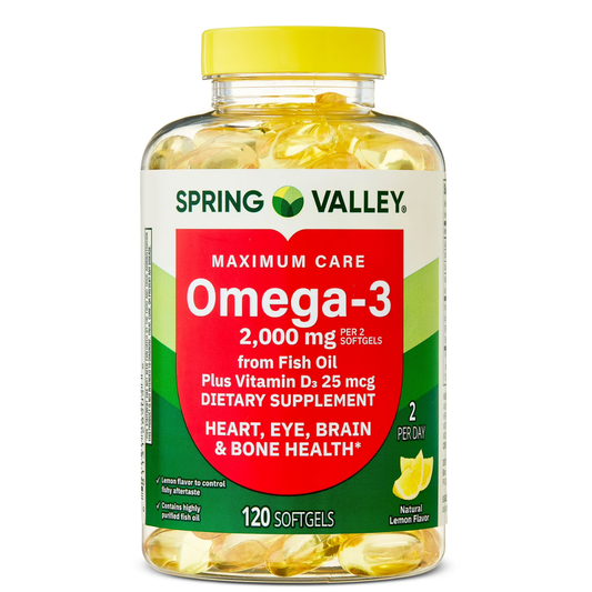 Spring Valley Omega-3 2000 mg - Cápsulas en gel