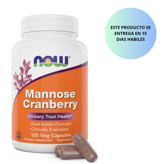 Vitamina Mannose 450mg -  Cranberry 250mg ,  120 capsulas - Now