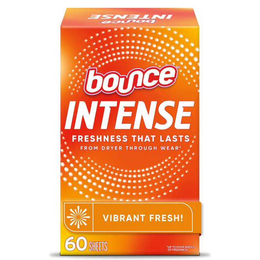Bounce Hojas Gruesas  para Secadora Intensas, Frescura Vibrante, 60 Unidades