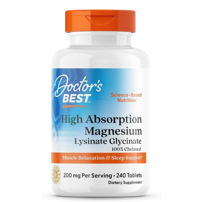 Doctor's Best High Absorption Magnesium Glycinate Lysinate, 100% Chelated   en tabletas