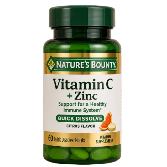 Nature's Bounty Vitamina C con suplemento de zinc, 60 mg, 60 tabletas