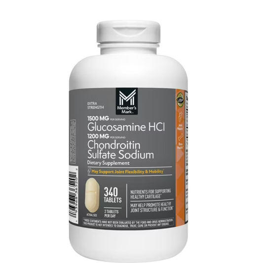 Member's Mark Extra Strength Glucosamine HCl and Chondroitin Sulfate Sodium , 340 tabletas