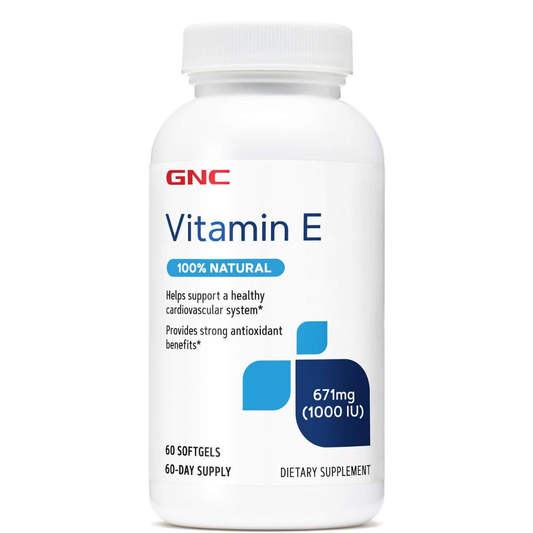 GNC Vitamina E 100% natural 1000IU - 60 cápsulas blandas