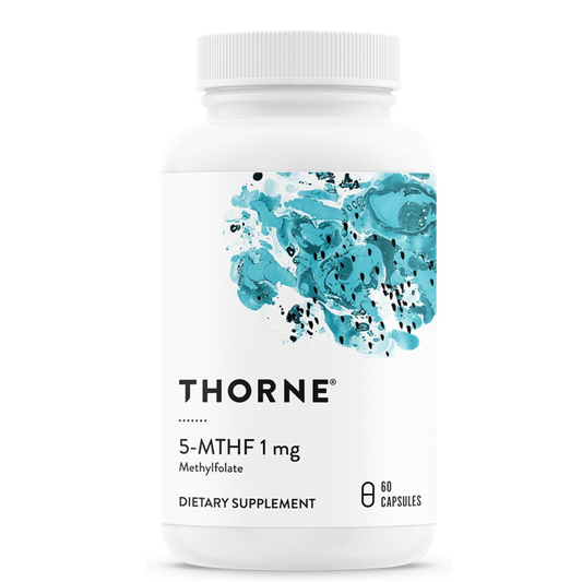 THORNE - 5-MTHF -1 mg . Suplemento de metilfolato (Folato B9 activo) 60 capsulas