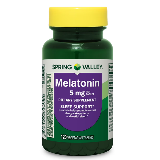 Melatonina de 5mg. Spring Valley - Sin Sabor- 120 Tabletas
