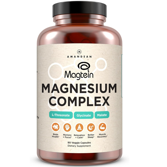 AMANDEAN Complejo de magnesio Magtein. L-treonato, glicinato, 90 cápsulas vegetarianas