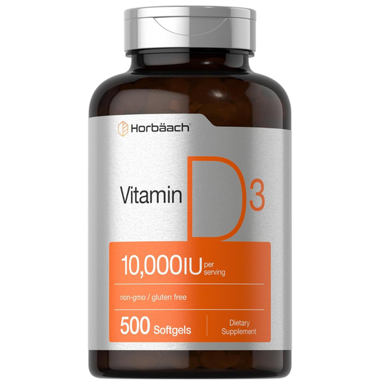 Horbäach Vitamina D3 10000 UI | 500 cápsulas blandas
