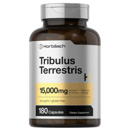 Horbäach Tribulus Terrestris para Hombres 15,000mg | 180 Capsules Extra Fuerte| Sin-GMO, Sin Gluten