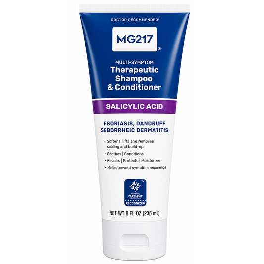 Champú y acondicionador MG217 3% SAL-ACID para la psoriasis del cuero cabelludo 236ml
