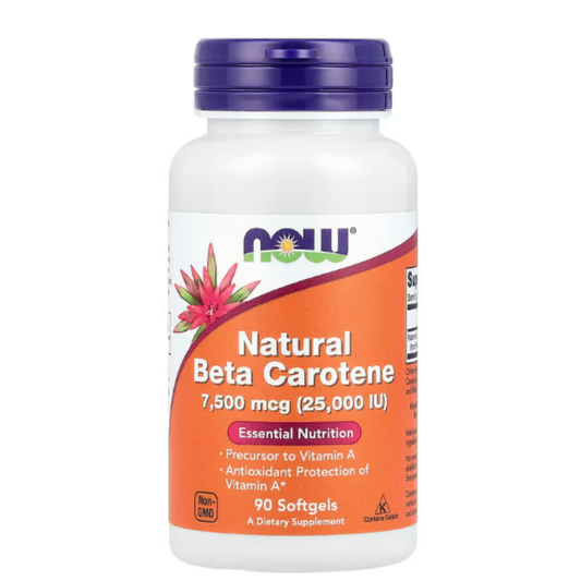 Now - Natural Beta Carotene 7,500mcg(25,000IU), 90 capsulas