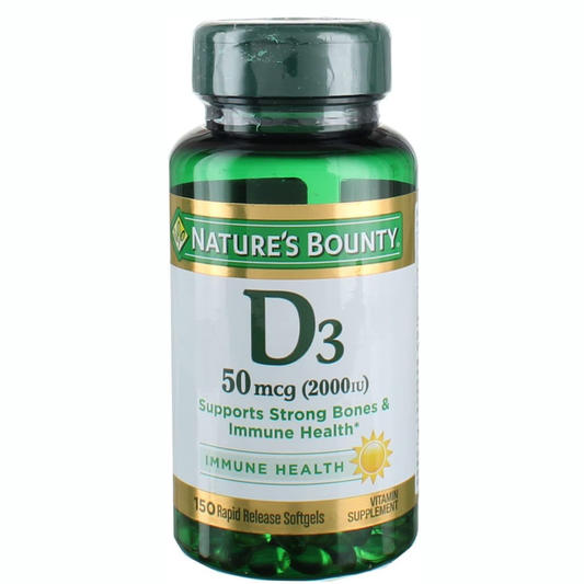 Natures Bounty - Vitamina D3, (50 mcg) 2000IU - 150 capsulas
