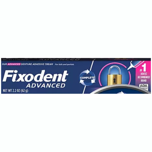 Fixodent Advanced - Adhesivo para dentaduras postizas 62 gr