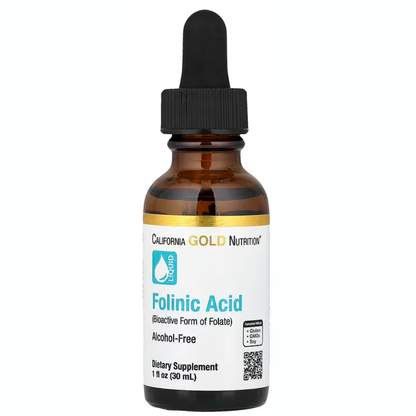 California Gold Nutrition, Ácido folínico, sin alcohol, 30 ml