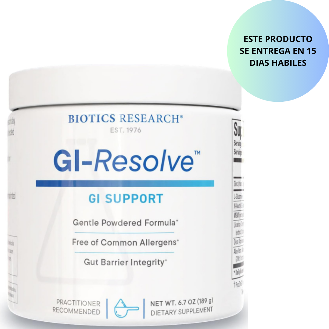 BIOTICS RESEARCH GI Resolve Fórmula avanzada de L-glutamina en polvo, 189gr