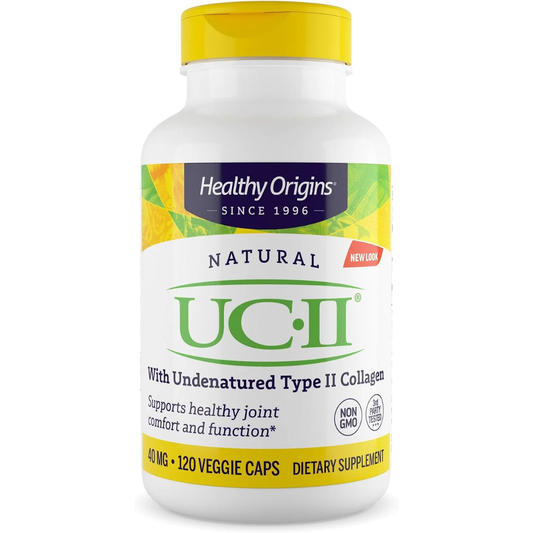 Healthy Origins UC-II 40 mg (colágeno tipo II no desnaturalizado, sin OMG, sin gluten, soporte para las articulaciones), 120 cápsulas