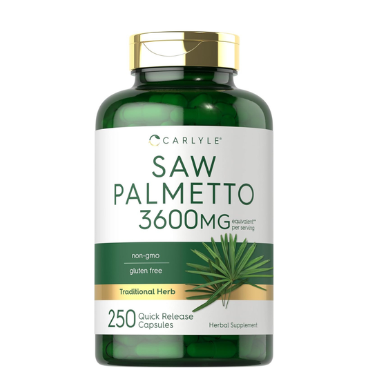 Carlyle - Saw Palmetto 3600mg, 250 cápsulas de liberación rápida