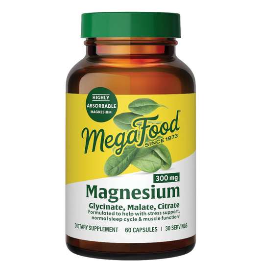 Megafood - Magnesio 300mg (Glycinate, Malate, Citrate) - 60 capsulas