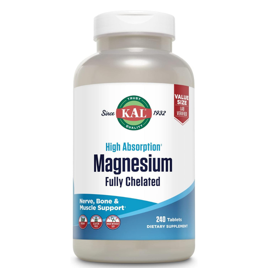 Kal - Magnesium Fully Chelated (high absorption), 240 tabletas