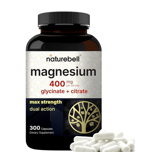 NatureBell Magnesium Complex 400mg Glycinate + Citrate, 300 Capsulas