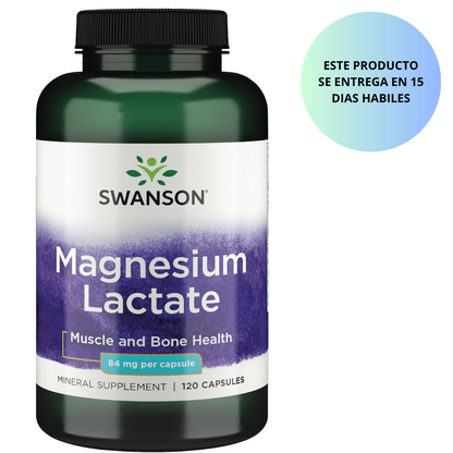Swanson Lactato de magnesio 84mg , 120 capsulas