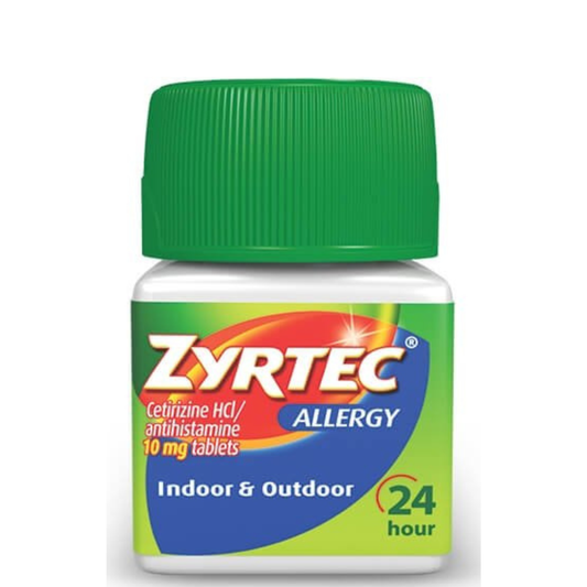 ZYRTEC TABLETAS CON EL INGREDIENTE ACTIVO CETIRIZINA HCL 10 mg.