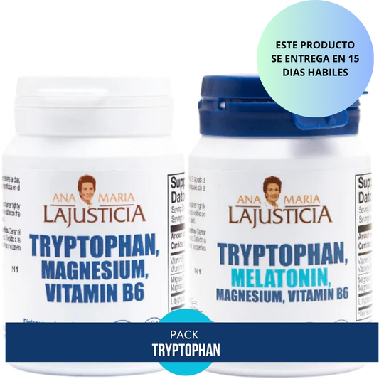 Ana Maria La Justicia- Pack Tryptophan (magnesium- vitamina B6), tryptophan(melatonina),tabletas