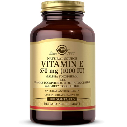 VITAMINA E SOLGAR  670mg  - ( 1000 IU)  100 Capsulas de Gel.