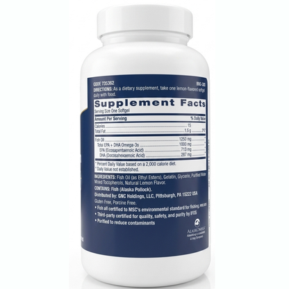 GNC Triple Strength Fish Oil 1000mg - 120  Capsulas de Gel.