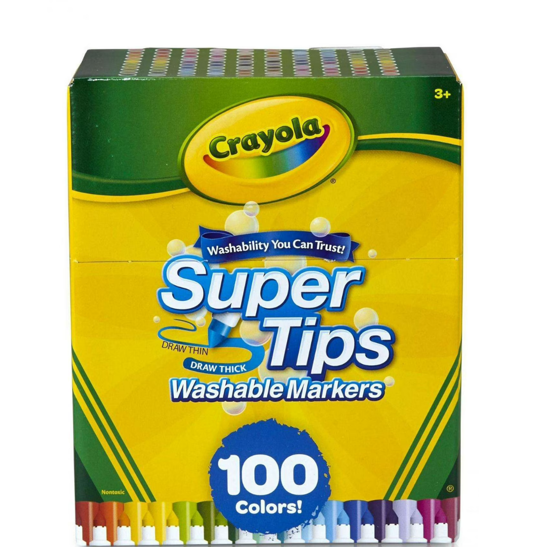 Crayola Supertips , juego de 100 plumones lavables Deluxe Limited Edition