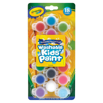 Crayola - Pintura lavable de varios colores, 18 unidades