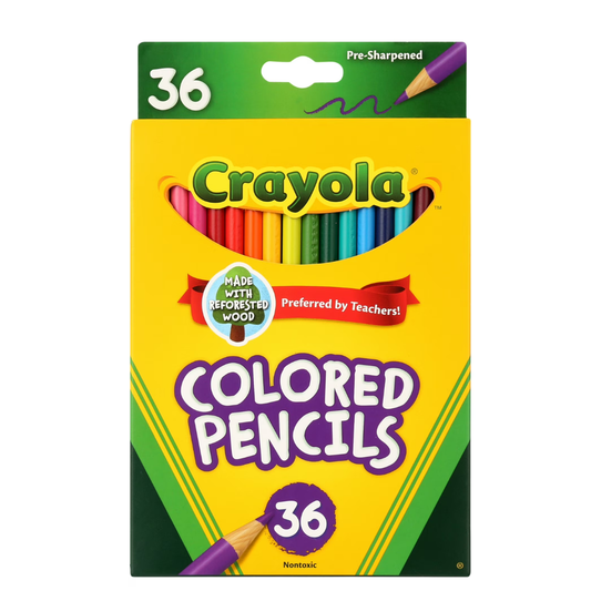 Crayola Juego de lápices de colores, colores surtidos, 36 unidades, largo