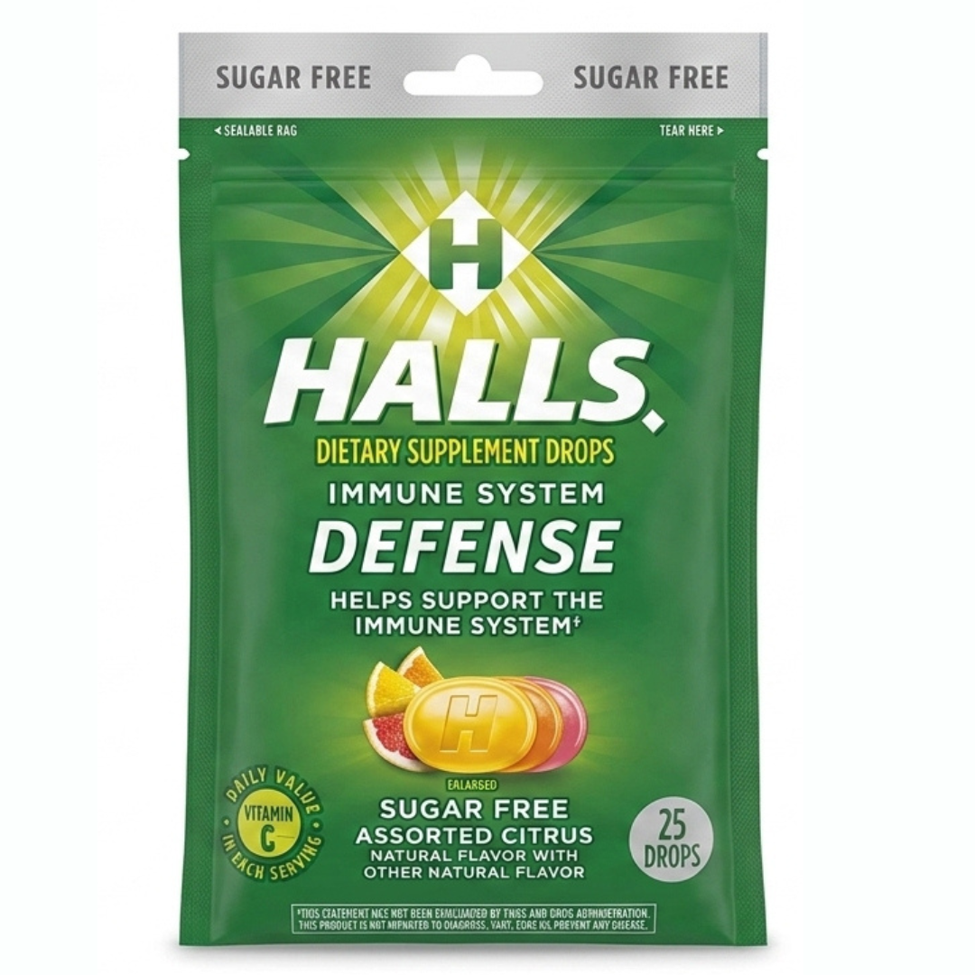 HALLS Immune SYSTEM DEFENSE - sabores citrus, 25 caramelos