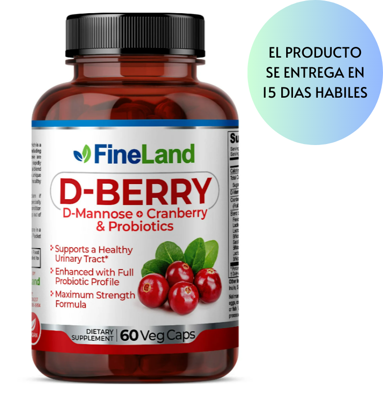 D-Berry D-Mannose + Canberry + Probiotico , Fineland- 60 capsulas