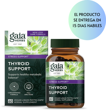 Gaia Herbs -Thyroid Support capsulas  fito-líquidas veganas