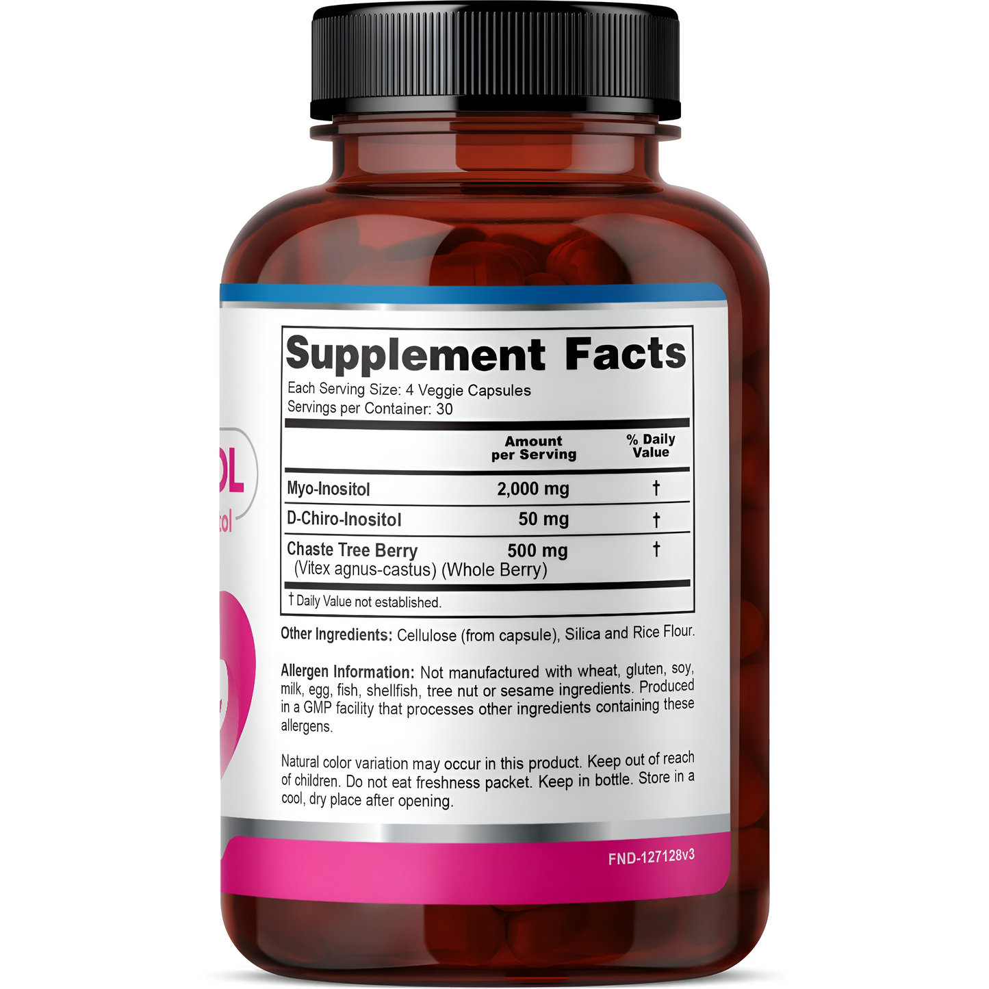 Myo-Inositol y D-Chiro Inositol 2550mg -Fineland , 120 capsulas