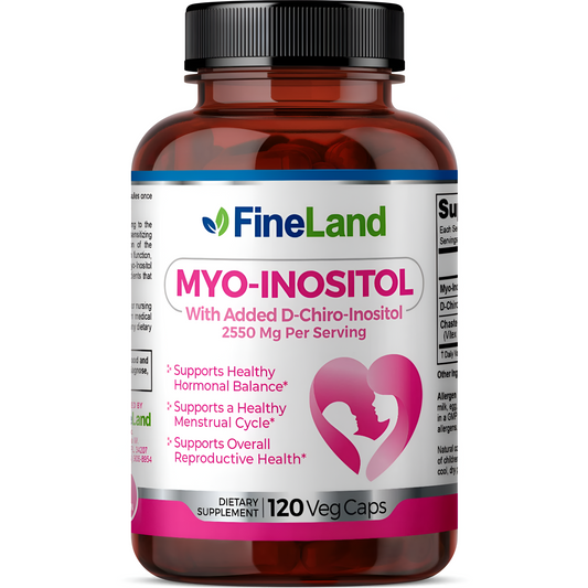 Myo-Inositol y D-Chiro Inositol 2550mg -Fineland , 120 capsulas