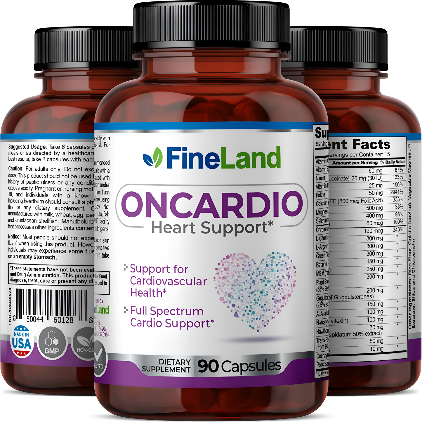 Oncardio heart support - Fineland , 90 capsulas