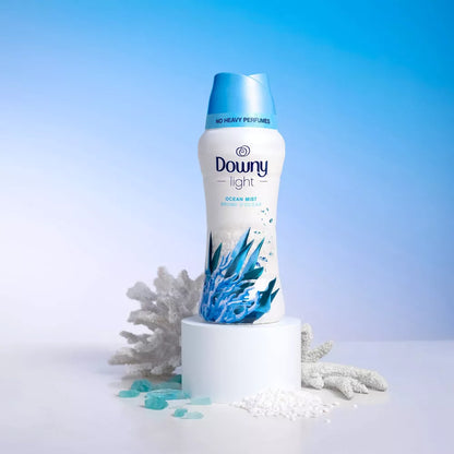 Downy Light Ocean Mist - Perlas potenciadoras de aroma para lavadora sin perfumes pesados