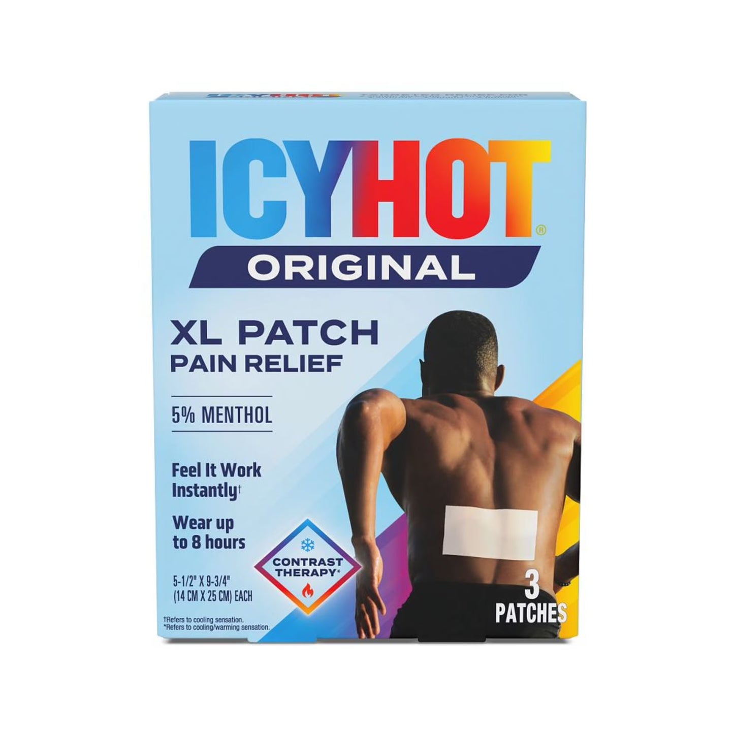 Icy Hot Parche medicado XL, caja de 3 parches