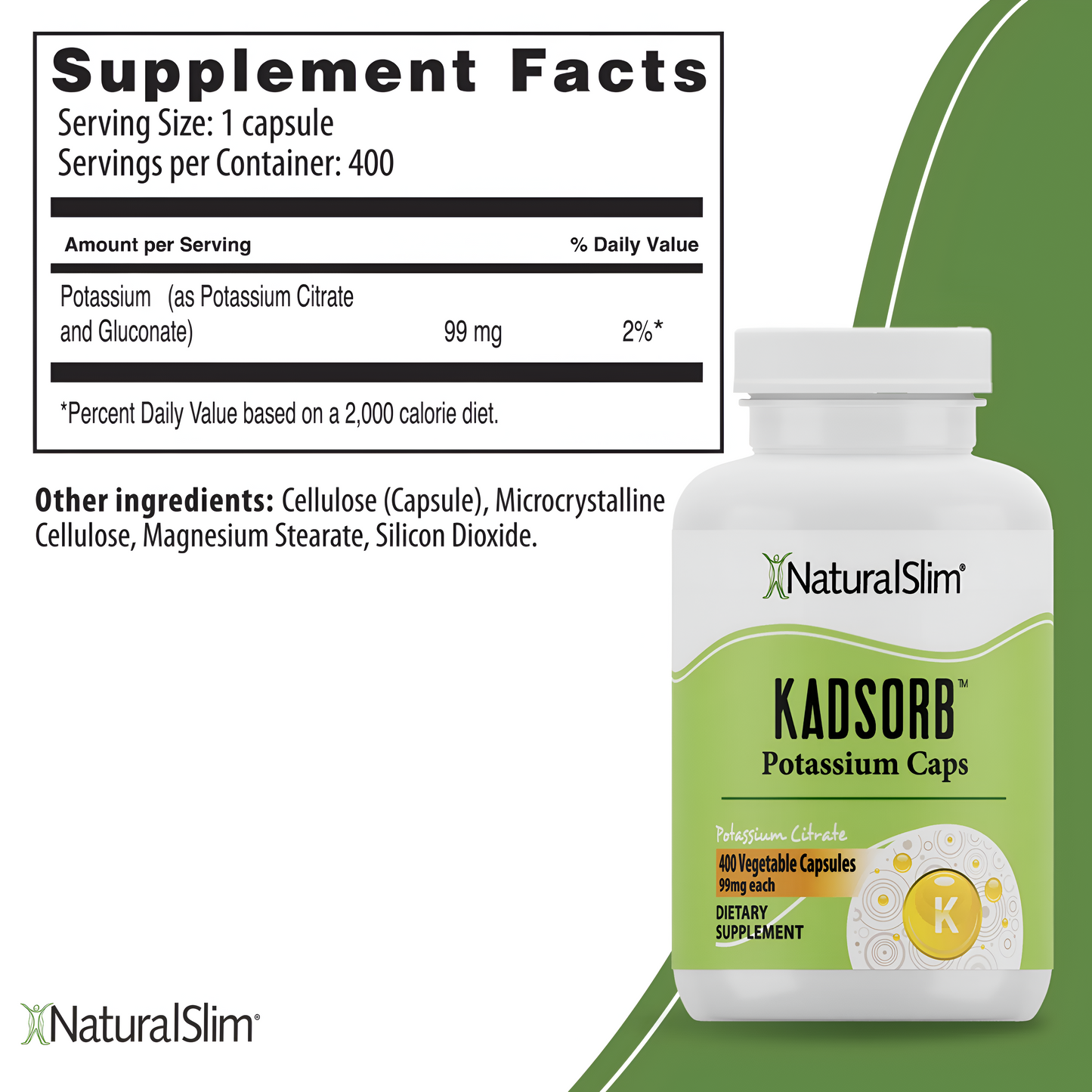 Kadsorb Natual Slim - 400 Capsulas vegetales