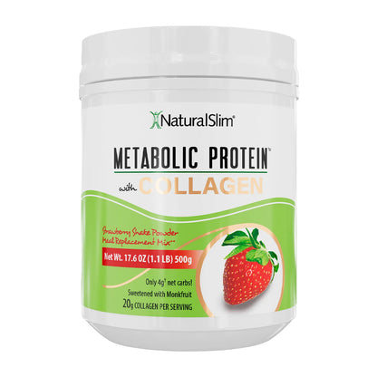 NATURAL SLIM METABOLIC PROTEIN® COLAGENO SABOR FRESA , 500gr.