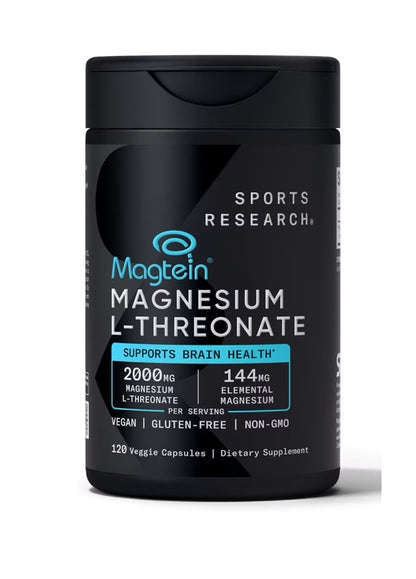 Sports Research  Magtein Magnesium L-Threonate, 120 Capsulas /***