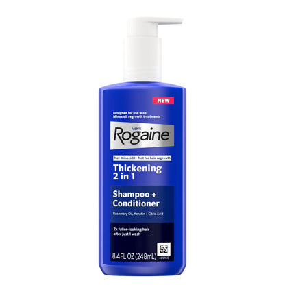 Champú y acondicionador 2 en 1 para cabello engrosado Rogaine para hombres, 248ml