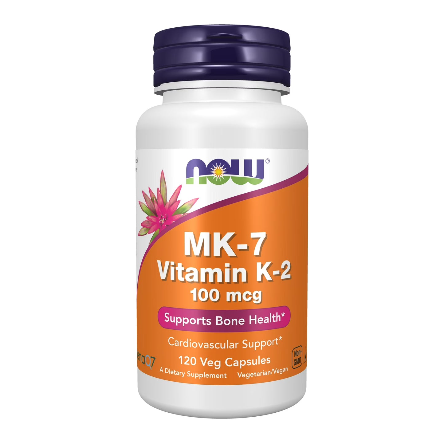 Suplementos de NOW Foods, Vitamina  MK-7 K-2 de 100 mcg, apoyo cardiovascular, veg capsulas