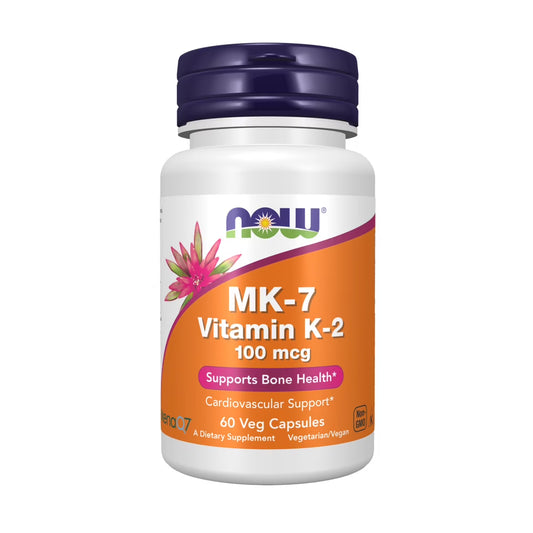 Suplementos de NOW Foods, Vitamina  MK-7 K-2 de 100 mcg, apoyo cardiovascular, veg capsulas