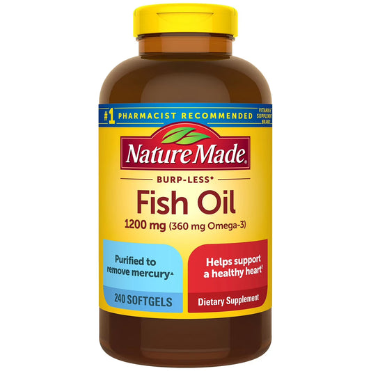Nature Made Fish Oil 1,200 mg Burpless 240 Softgel