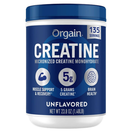 Orgain Monohidrato de creatina micronizado , sin sabor, 675g