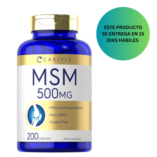 Carlyle Cápsulas de suplemento MSM | 500 mg | 200 unidades