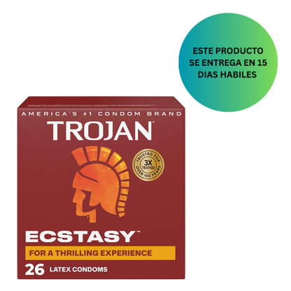Preservativo con lubricante ultrasuave Trojan Stimulations de Ecstasy , 26 unidades